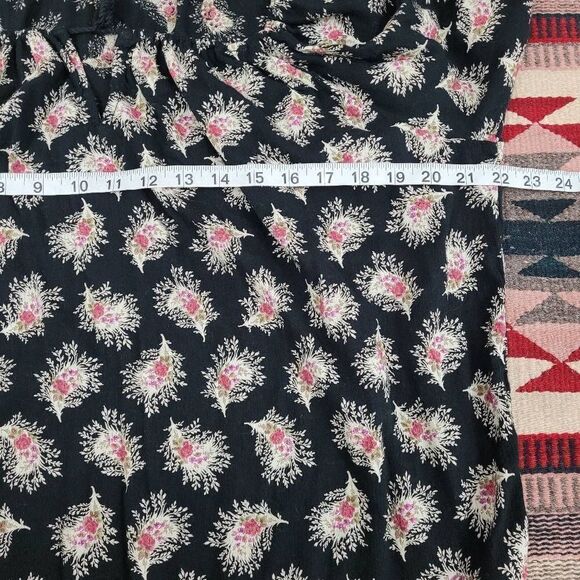 Ralph Lauren Denim & Supply Floral Boho Top Sz S Black Off Shoulder Pullover - Picture 6 of 9